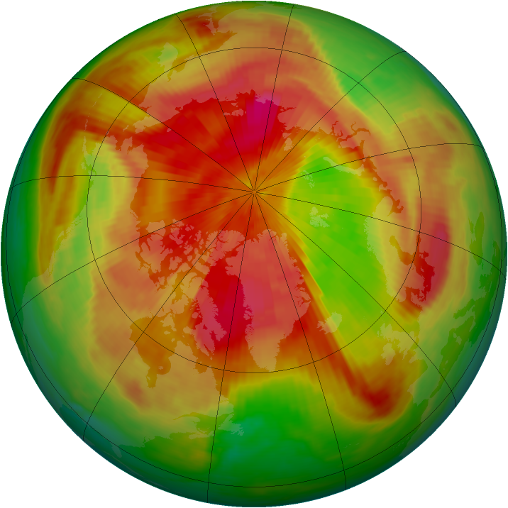 Arctic ozone map for 02 April 1989